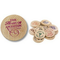 Wooden Nickel w/ Clown Face Stock Logo (Spot Color)